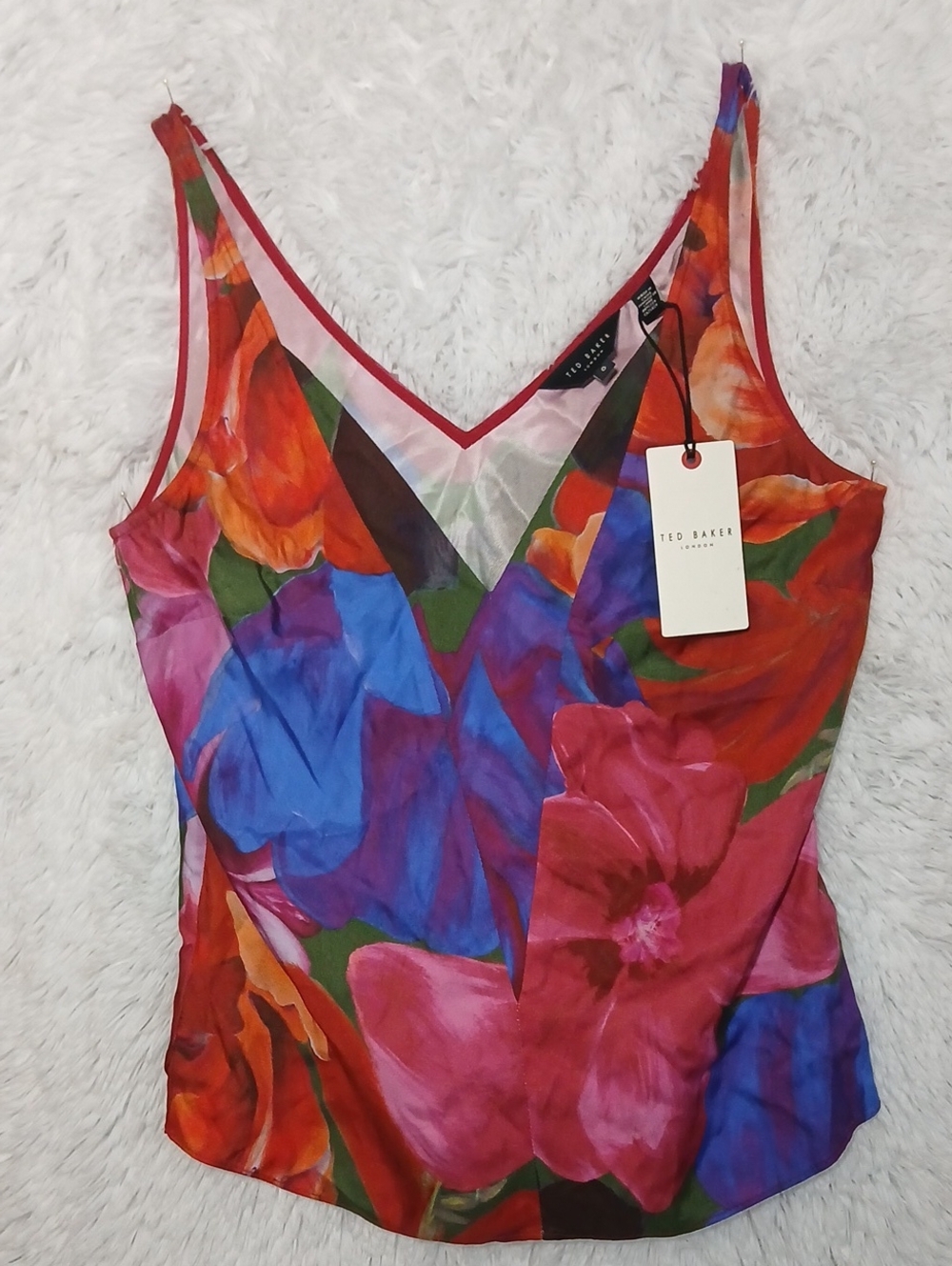 Ted Baker Multicolor Floral V-Neck Camisole Ted  Size 0n  US Size 2